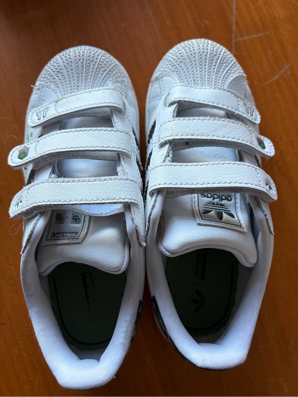 adidas Kids White Triple Velcro Shell-Toe Sneakers